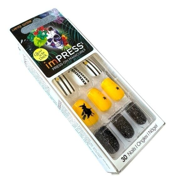 ImPress Press-On Medium Length Halloween Nails (Witch Design) NEW - Picture 5 of 5